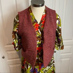 Sweater Knit Cabincore Vest WOOL BLEND Toggle Closure